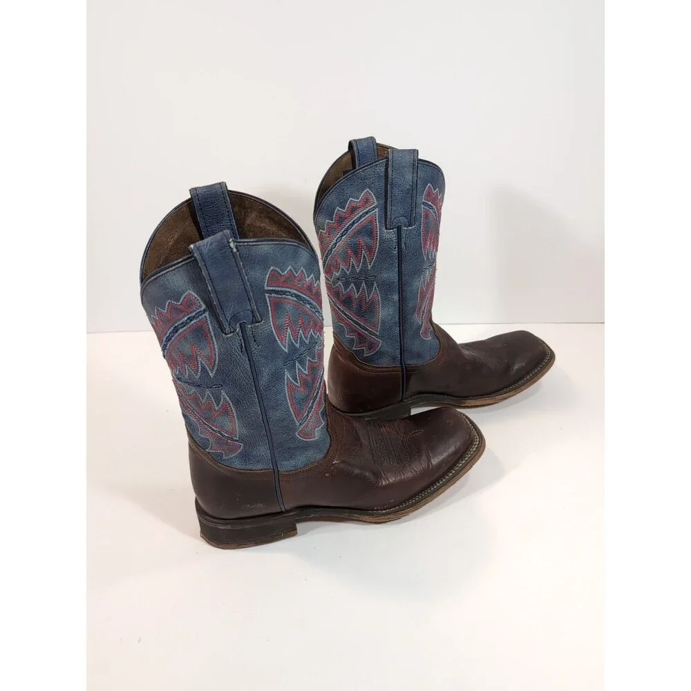Nocona Women's Hero Nadia Blue Square Toe  Western Cowboy Boots Size 8.5 B - Picture 4 of 13